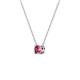 3 - Juliana 4.00 mm Round Pink Tourmaline Solitaire Pendant Necklace 
