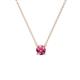 1 - Juliana 4.50 mm Round Pink Tourmaline Solitaire Pendant Necklace 
