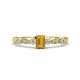 1 - Kiara Desire Emerald Cut Citrine and Round Diamond Engagement Ring 