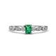 1 - Kiara Desire Emerald Cut Emerald and Round Diamond Engagement Ring 