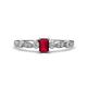 1 - Kiara Desire Emerald Cut Ruby and Round Diamond Engagement Ring 