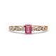 1 - Kiara Desire Emerald Cut Pink Tourmaline and Round Diamond Engagement Ring 