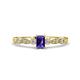 1 - Kiara Desire Emerald Cut Iolite and Round Diamond Engagement Ring 