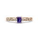 1 - Kiara Desire Emerald Cut Iolite and Round Diamond Engagement Ring 