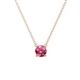 1 - Juliana 5.00 mm Round Pink Tourmaline Solitaire Pendant Necklace 