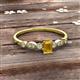 3 - Kiara Desire Emerald Cut Citrine and Round Diamond Engagement Ring 