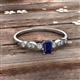 3 - Kiara Desire Emerald Cut Blue Sapphire and Round Diamond Engagement Ring 