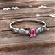 3 - Kiara Desire Emerald Cut Pink Tourmaline and Round Diamond Engagement Ring 
