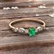 3 - Kiara Desire Emerald Cut Emerald and Round Diamond Engagement Ring 