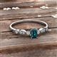 3 - Kiara Desire Emerald Cut London Blue Topaz and Round Diamond Engagement Ring 