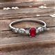 3 - Kiara Desire Emerald Cut Ruby and Round Diamond Engagement Ring 