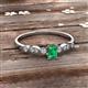 3 - Kiara Desire Emerald Cut Emerald and Round Diamond Engagement Ring 