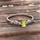 3 - Kiara Desire Emerald Cut Yellow Sapphire and Round Diamond Engagement Ring 
