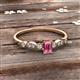 3 - Kiara Desire Emerald Cut Pink Tourmaline and Round Diamond Engagement Ring 