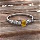 3 - Kiara Desire Emerald Cut Citrine and Round Diamond Engagement Ring 