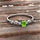 3 - Kiara Desire Emerald Cut Peridot and Round Diamond Engagement Ring 