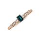 4 - Kiara Desire Emerald Cut London Blue Topaz and Round Diamond Engagement Ring 
