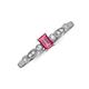 4 - Kiara Desire Emerald Cut Pink Tourmaline and Round Diamond Engagement Ring 