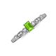 4 - Kiara Desire Emerald Cut Peridot and Round Diamond Engagement Ring 