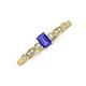 4 - Kiara Desire Emerald Cut Tanzanite and Round Diamond Engagement Ring 