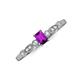 4 - Kiara Desire Emerald Cut Amethyst and Round Diamond Engagement Ring 