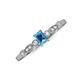 4 - Kiara Desire Emerald Cut Blue Topaz and Round Diamond Engagement Ring 