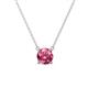 1 - Juliana 6.50 mm Round Pink Tourmaline Solitaire Pendant Necklace 