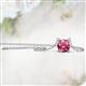 2 - Juliana 6.50 mm Round Pink Tourmaline Solitaire Pendant Necklace 