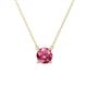 1 - Juliana 6.50 mm Round Pink Tourmaline Solitaire Pendant Necklace 