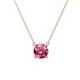 1 - Juliana 6.50 mm Round Pink Tourmaline Solitaire Pendant Necklace 