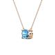 3 - Juliana 6.50 mm Round Blue Topaz Solitaire Pendant Necklace 