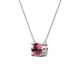 3 - Juliana 6.50 mm Round Rhodolite Garnet Solitaire Pendant Necklace 