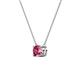 3 - Juliana 5.40 mm Round Pink Tourmaline Solitaire Pendant Necklace 