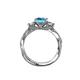 5 - Alika Signature Blue Topaz and Diamond Three Stone Engagement Ring 