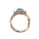 5 - Alika Signature Blue Topaz and Diamond Three Stone Engagement Ring 