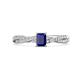 1 - Avril Desire Emerald Cut Blue Sapphire and Round Diamond Twist Braided Shank Engagement Ring 