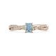 1 - Avril Desire Emerald Cut Aquamarine and Round Diamond Twist Braided Shank Engagement Ring 