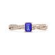 1 - Avril Desire Emerald Cut Tanzanite and Round Diamond Twist Braided Shank Engagement Ring 