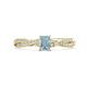 1 - Avril Desire Emerald Cut Aquamarine and Round Diamond Twist Braided Shank Engagement Ring 