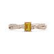 1 - Avril Desire Emerald Cut Citrine and Round Diamond Twist Braided Shank Engagement Ring 