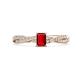1 - Avril Desire Emerald Cut Ruby and Round Diamond Twist Braided Shank Engagement Ring 