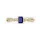 1 - Avril Desire Emerald Cut Blue Sapphire and Round Diamond Twist Braided Shank Engagement Ring 
