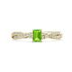 1 - Avril Desire Emerald Cut Peridot and Round Diamond Twist Braided Shank Engagement Ring 
