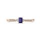 1 - Greta Desire Emerald Cut Blue Sapphire and Round Diamond Engagement Ring 