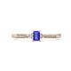 1 - Greta Desire Emerald Cut Tanzanite and Round Diamond Engagement Ring 