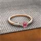 2 - Greta Desire Emerald Cut Pink Tourmaline and Round Diamond Engagement Ring 