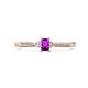 1 - Greta Desire Emerald Cut Amethyst and Round Diamond Engagement Ring 