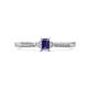 1 - Greta Desire Emerald Cut Iolite and Round Diamond Engagement Ring 
