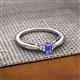 2 - Greta Desire Emerald Cut Tanzanite and Round Diamond Engagement Ring 
