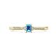1 - Greta Desire Emerald Cut Blue Topaz and Round Diamond Engagement Ring 